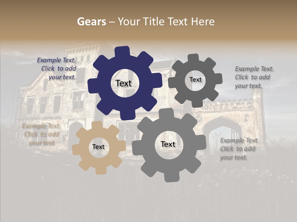 Weed Demolished Castle PowerPoint Template