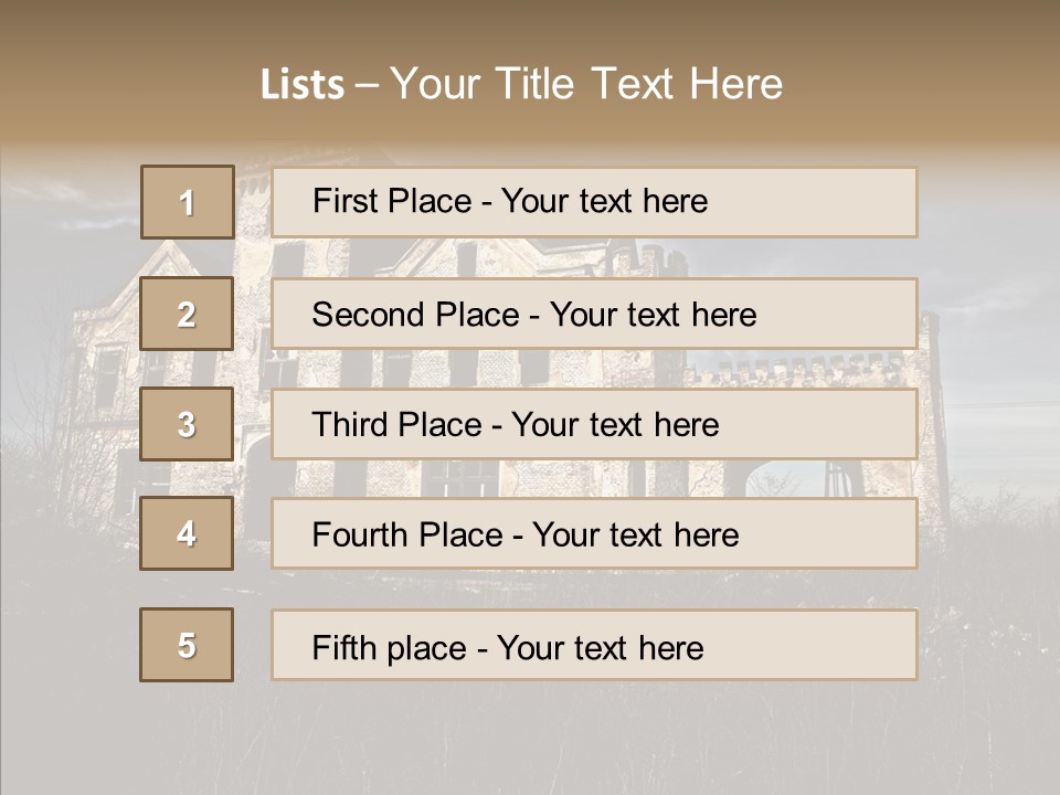 Weed Demolished Castle PowerPoint Template