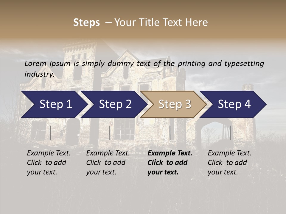 Weed Demolished Castle PowerPoint Template