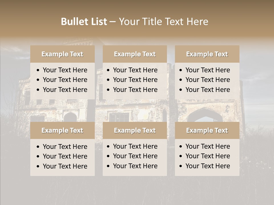 Weed Demolished Castle PowerPoint Template