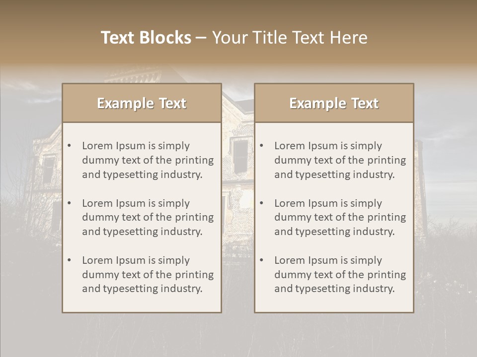 Weed Demolished Castle PowerPoint Template