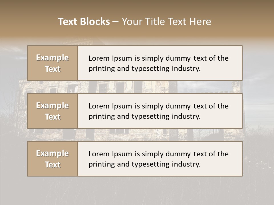 Weed Demolished Castle PowerPoint Template