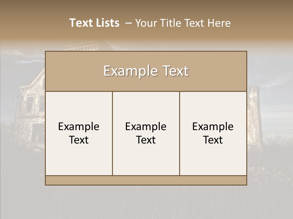 Weed Demolished Castle PowerPoint Template