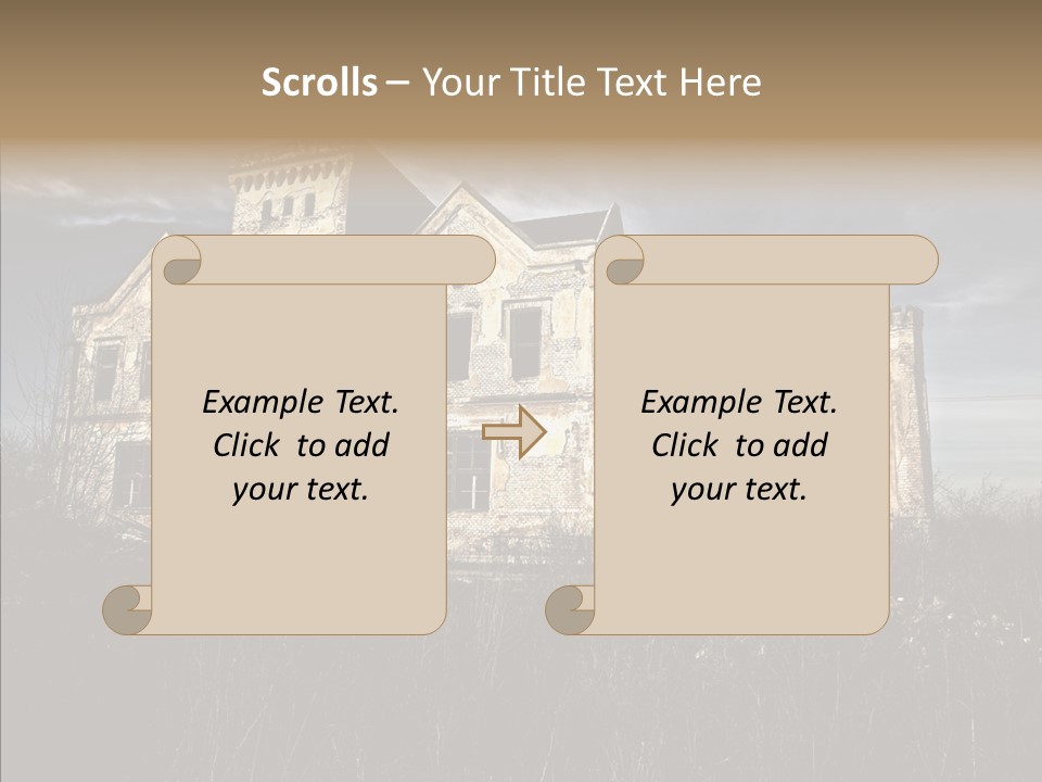 Weed Demolished Castle PowerPoint Template