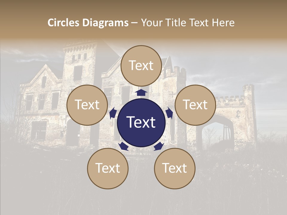 Weed Demolished Castle PowerPoint Template