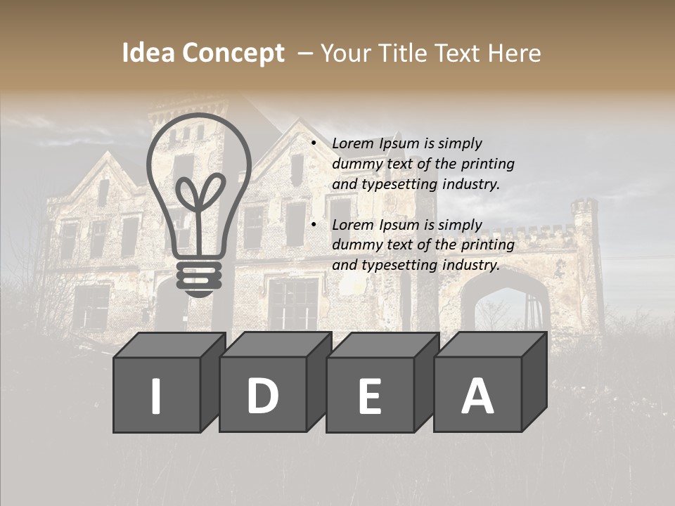 Weed Demolished Castle PowerPoint Template