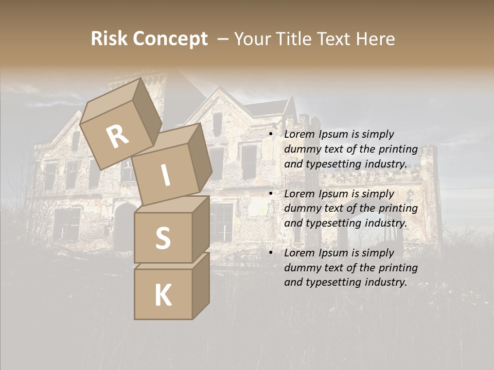 Weed Demolished Castle PowerPoint Template