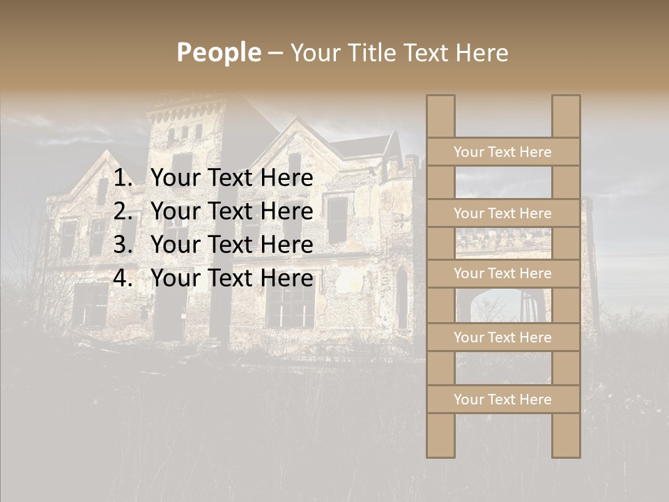 Weed Demolished Castle PowerPoint Template