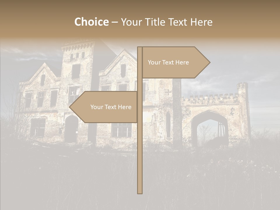 Weed Demolished Castle PowerPoint Template