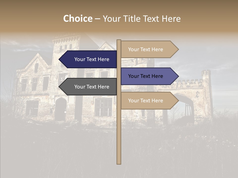 Weed Demolished Castle PowerPoint Template