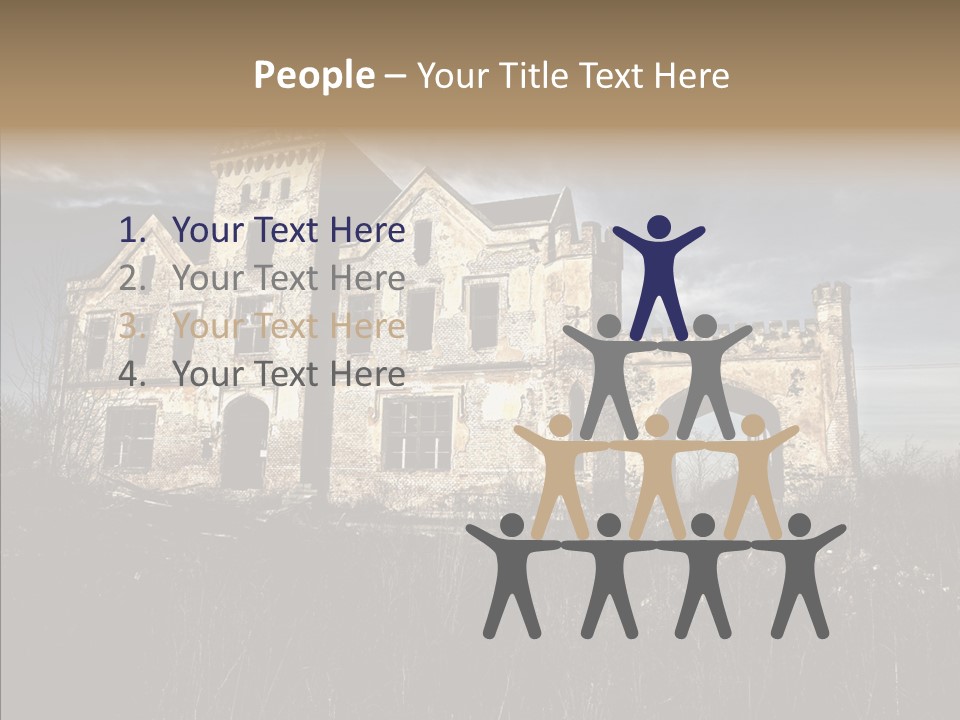 Weed Demolished Castle PowerPoint Template