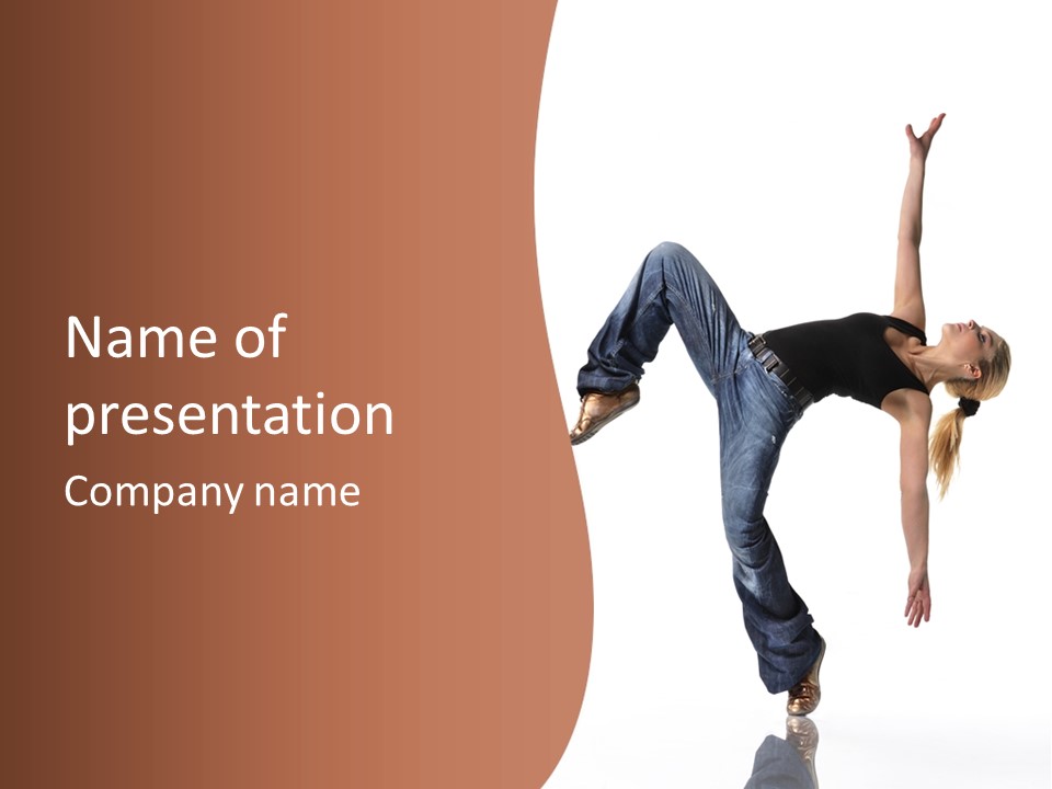 Breakdancing Ballerina Jeans PowerPoint Template