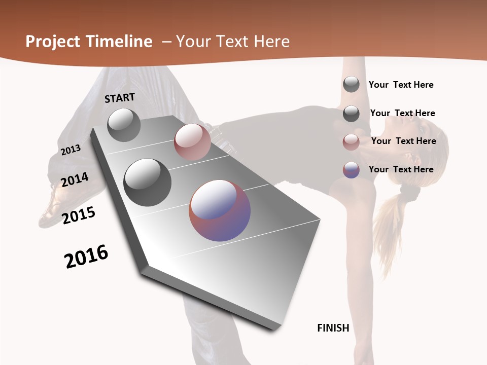 Breakdancing Ballerina Jeans PowerPoint Template