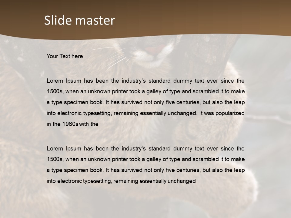 Grip Hang On Feline PowerPoint Template