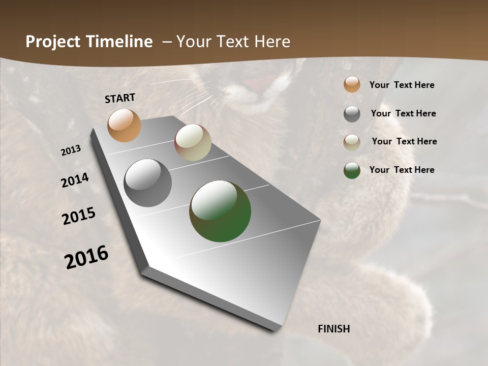 Grip Hang On Feline PowerPoint Template