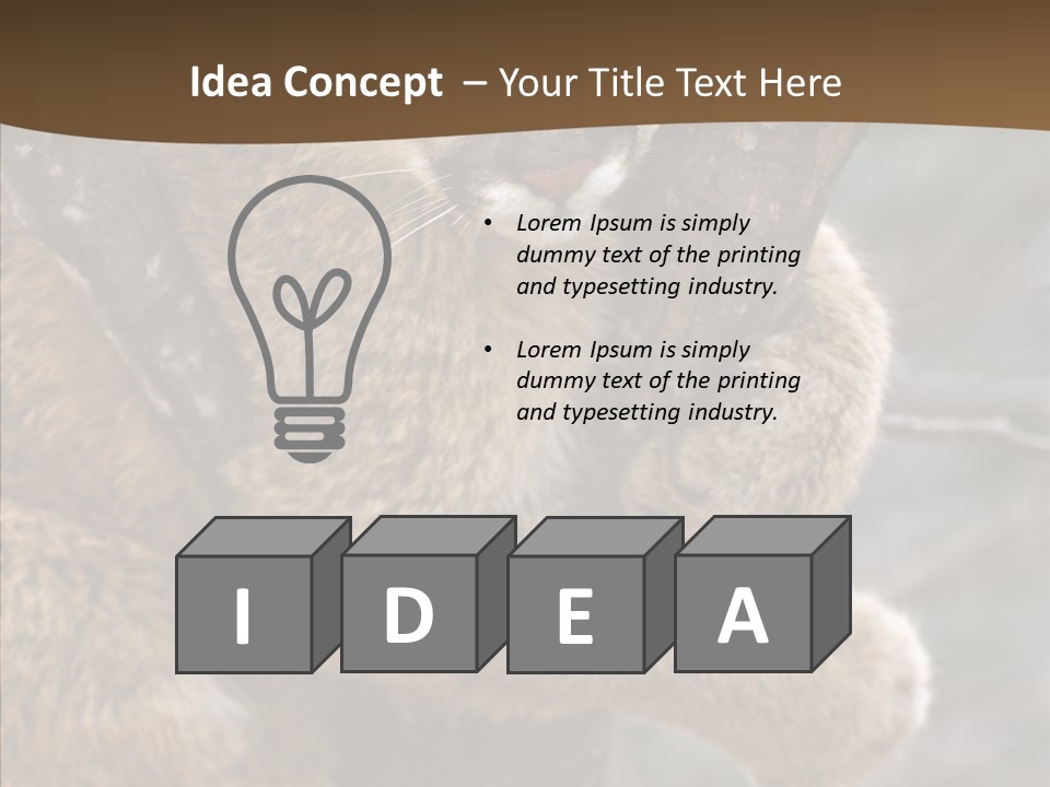 Grip Hang On Feline PowerPoint Template