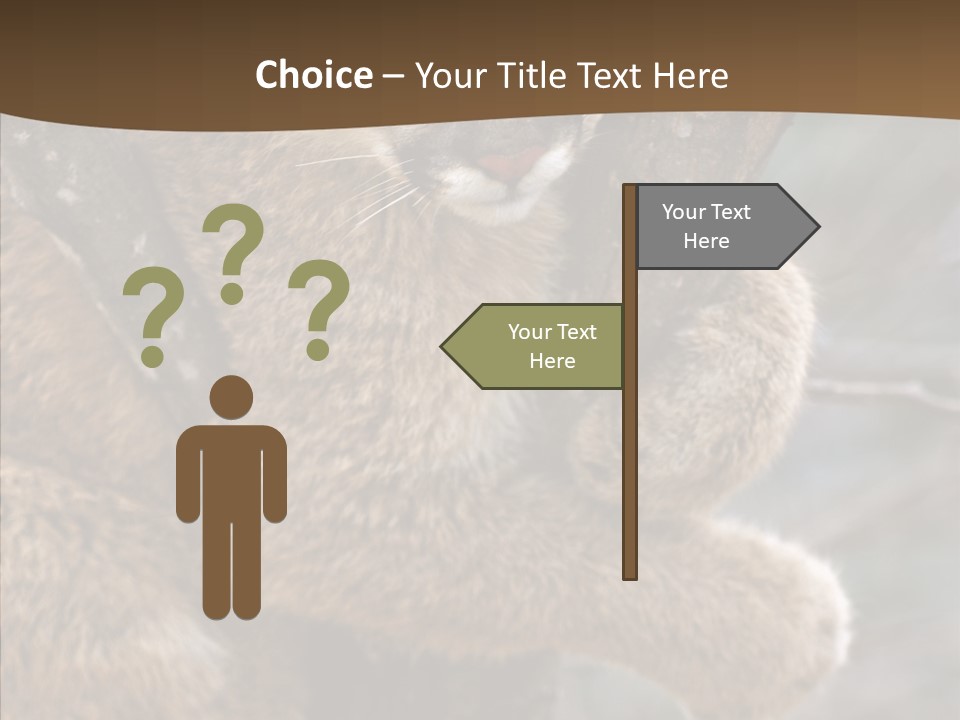 Grip Hang On Feline PowerPoint Template