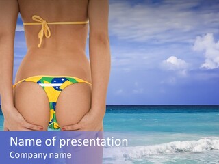 Blond Swimsuit Brazil PowerPoint Template