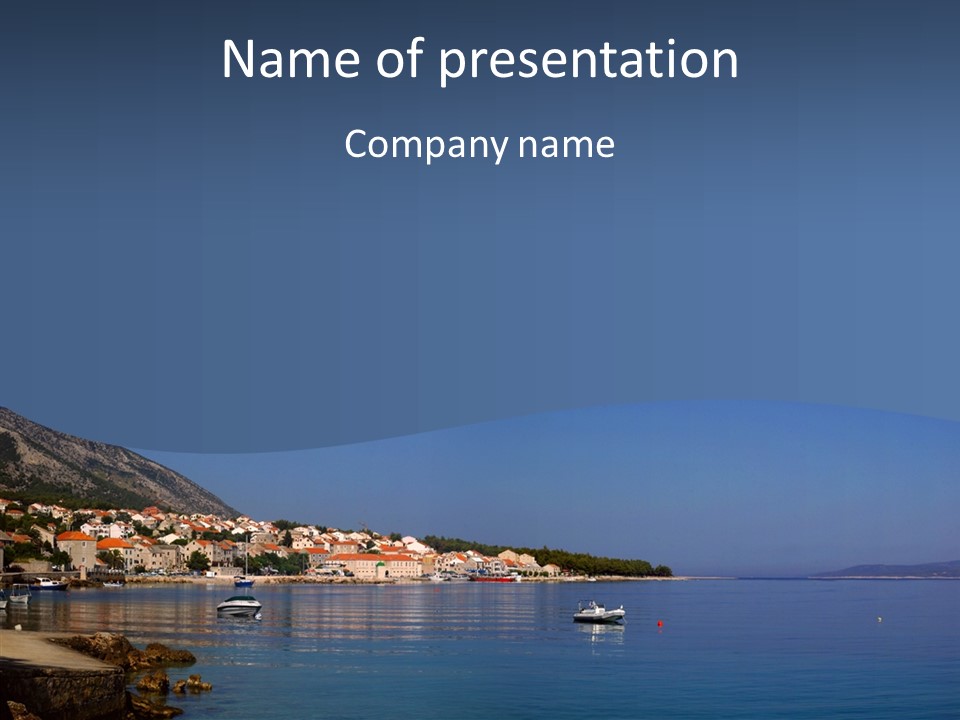 Panorama Skyline Boat PowerPoint Template