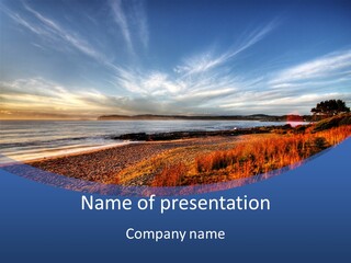 Blue Daylight Cabin PowerPoint Template