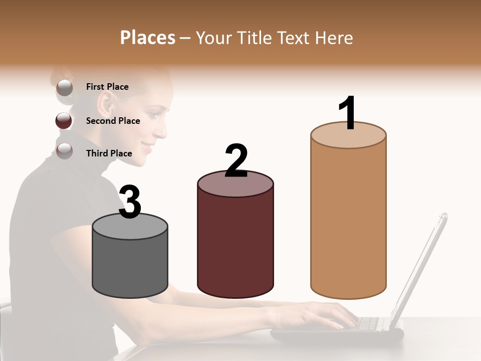 Happy Business Lady Girl PowerPoint Template