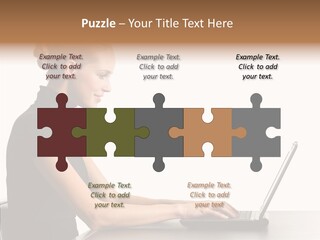 Happy Business Lady Girl PowerPoint Template