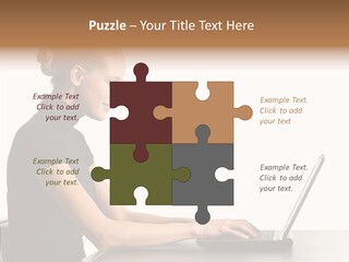 Happy Business Lady Girl PowerPoint Template