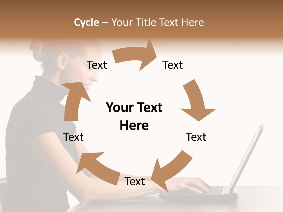 Happy Business Lady Girl PowerPoint Template