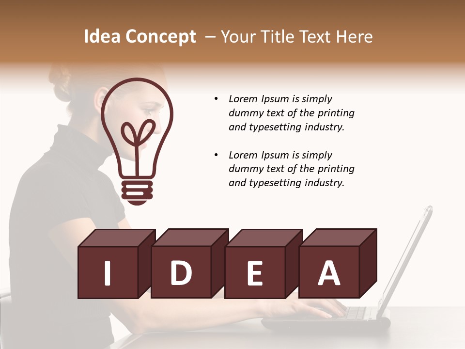 Happy Business Lady Girl PowerPoint Template