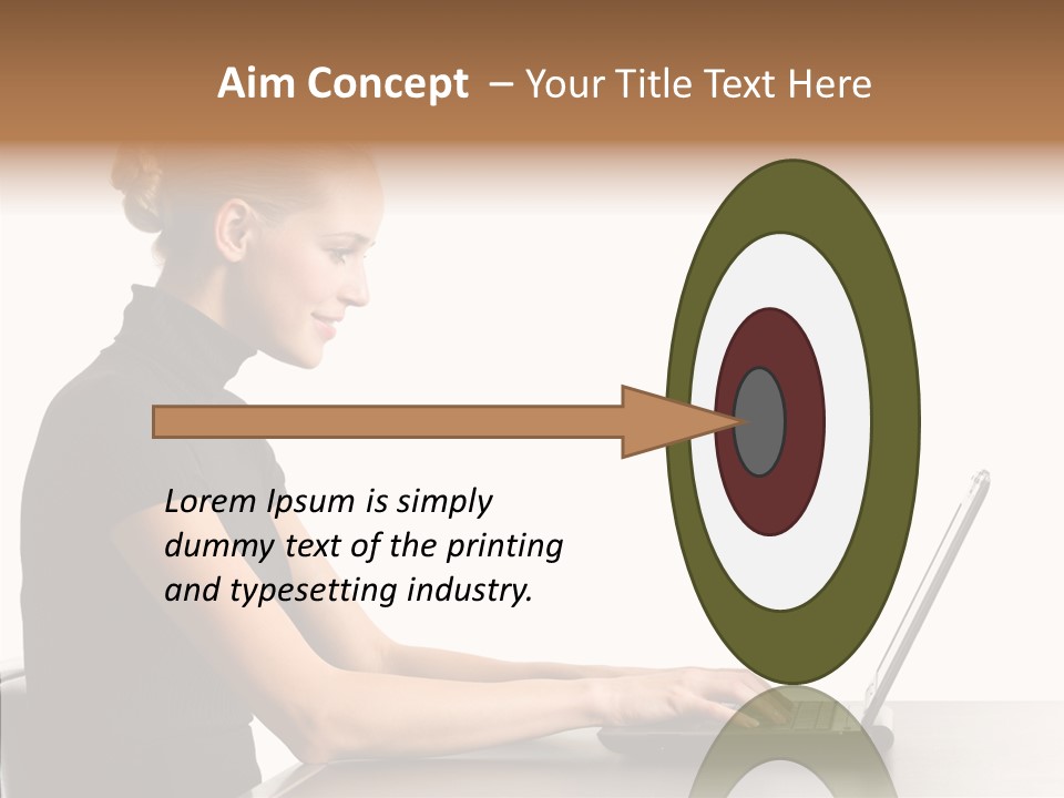 Happy Business Lady Girl PowerPoint Template