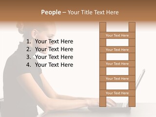 Happy Business Lady Girl PowerPoint Template