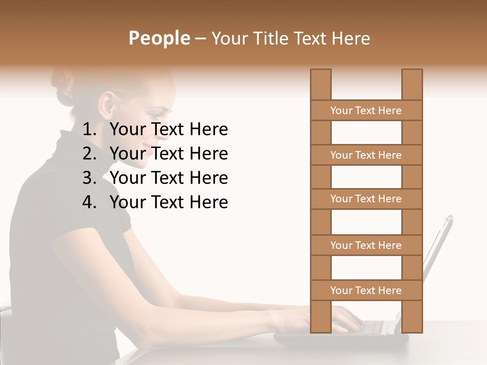 Happy Business Lady Girl PowerPoint Template