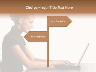 Happy Business Lady Girl PowerPoint Template