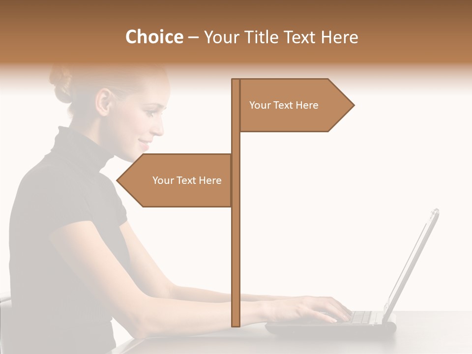 Happy Business Lady Girl PowerPoint Template