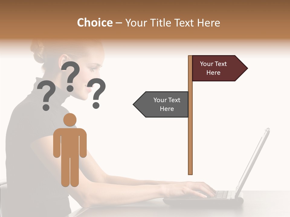 Happy Business Lady Girl PowerPoint Template