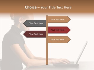 Happy Business Lady Girl PowerPoint Template