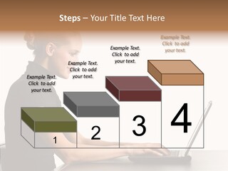 Happy Business Lady Girl PowerPoint Template