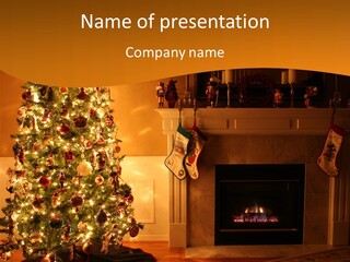 Holiday Dark Tree PowerPoint Template