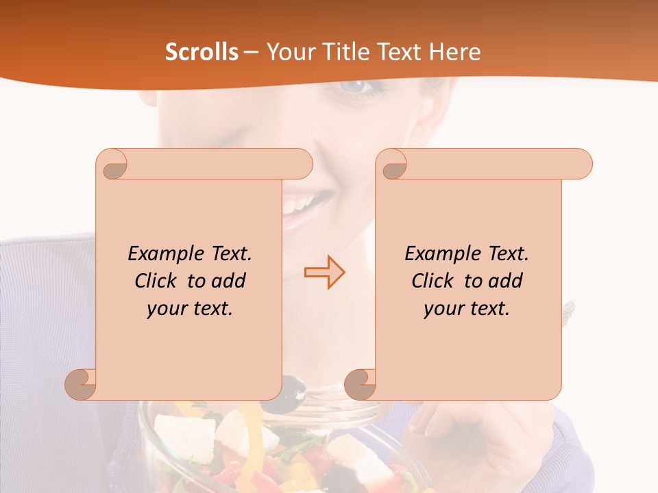 Cut Out Cheerful Olive PowerPoint Template
