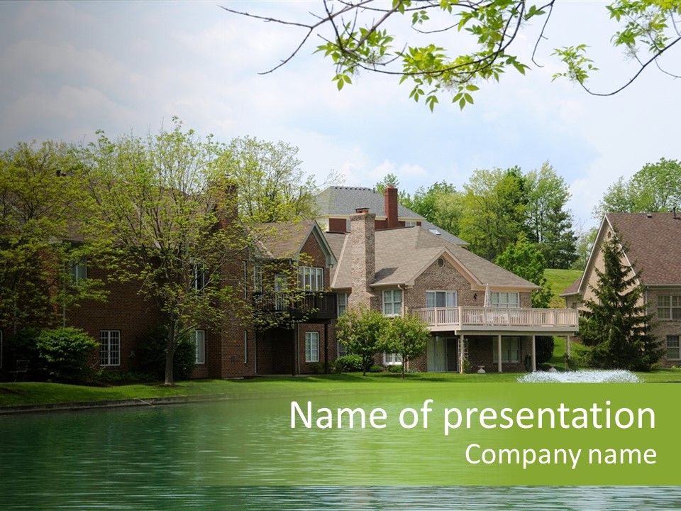 Brick Vacation Landscaping PowerPoint Template