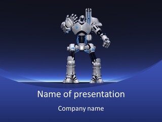 Silly Future Technology Battle Robot PowerPoint Template
