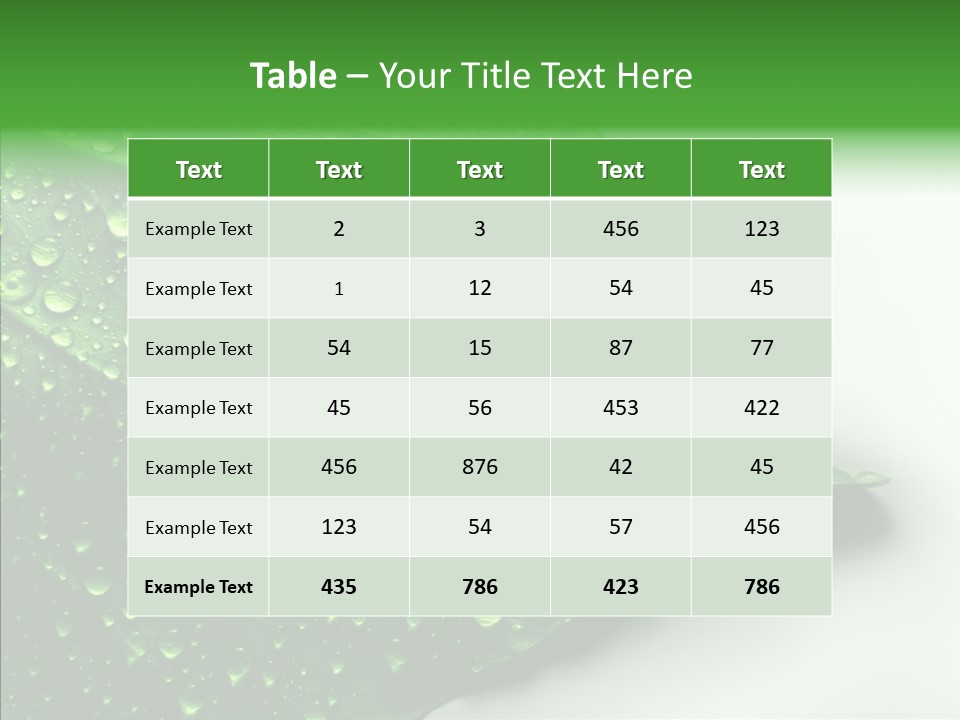 Raindrop Nature Weather PowerPoint Template