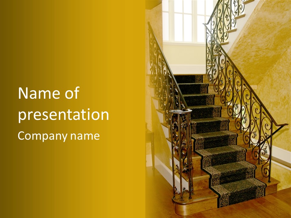 Home Staircase Decorative PowerPoint Template