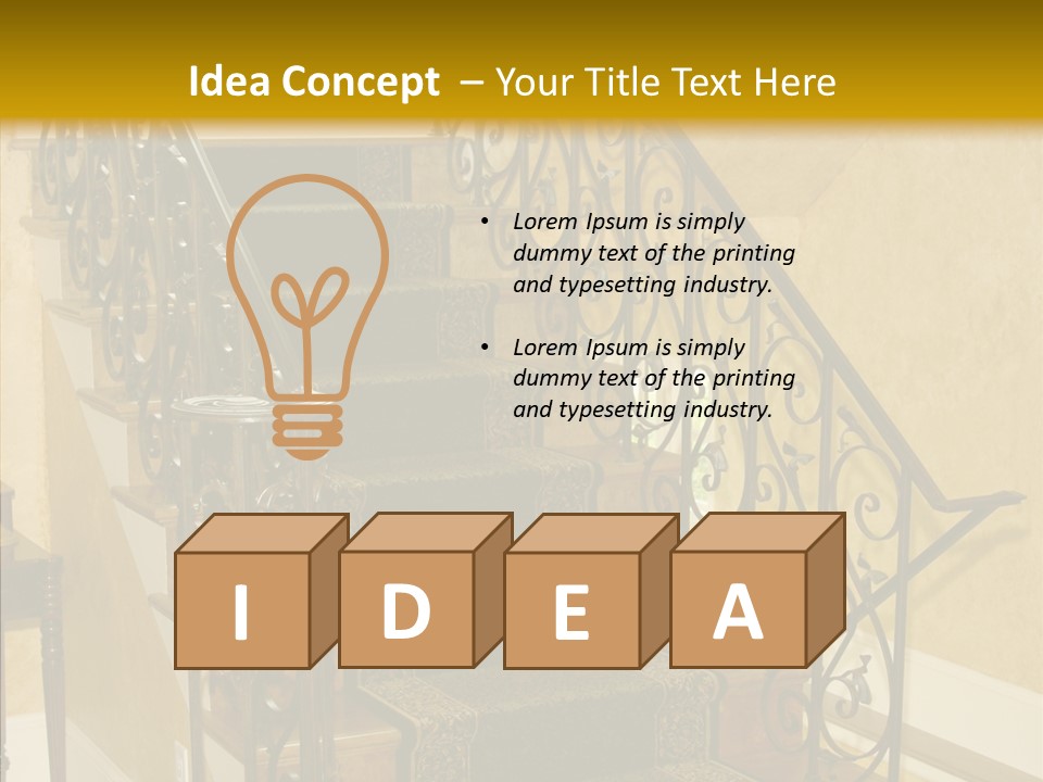 Home Staircase Decorative PowerPoint Template