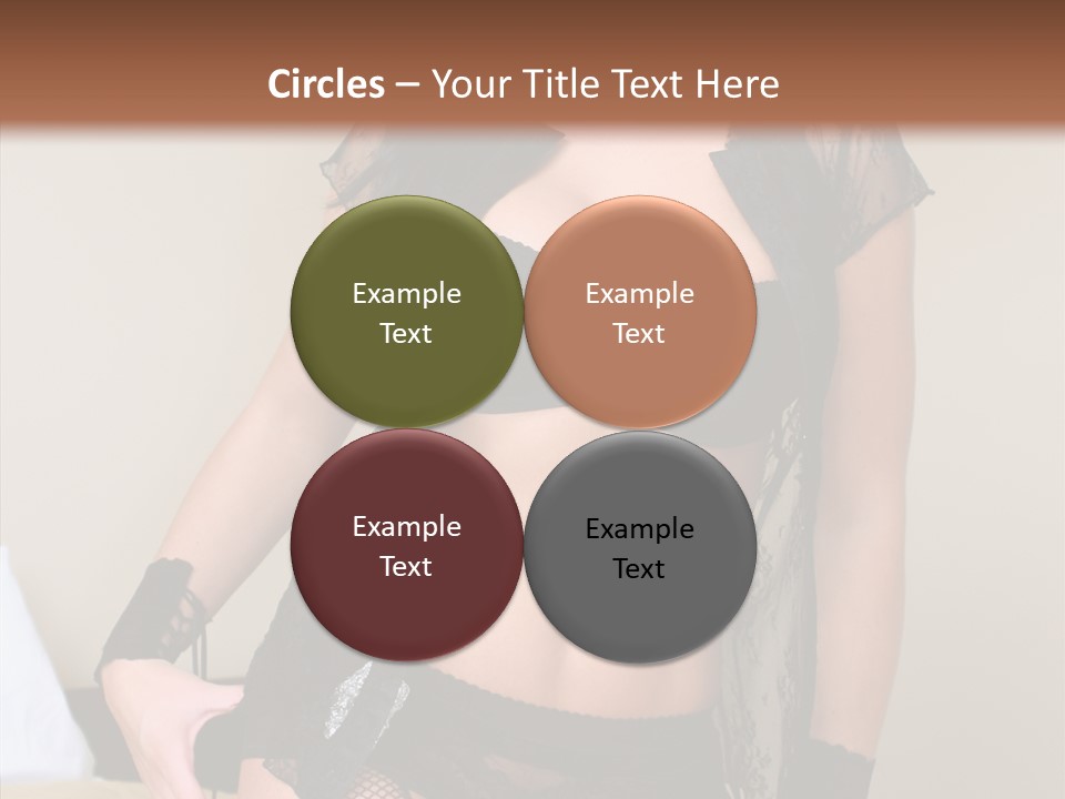 A Woman In Lingerie Posing On A Bed PowerPoint Template