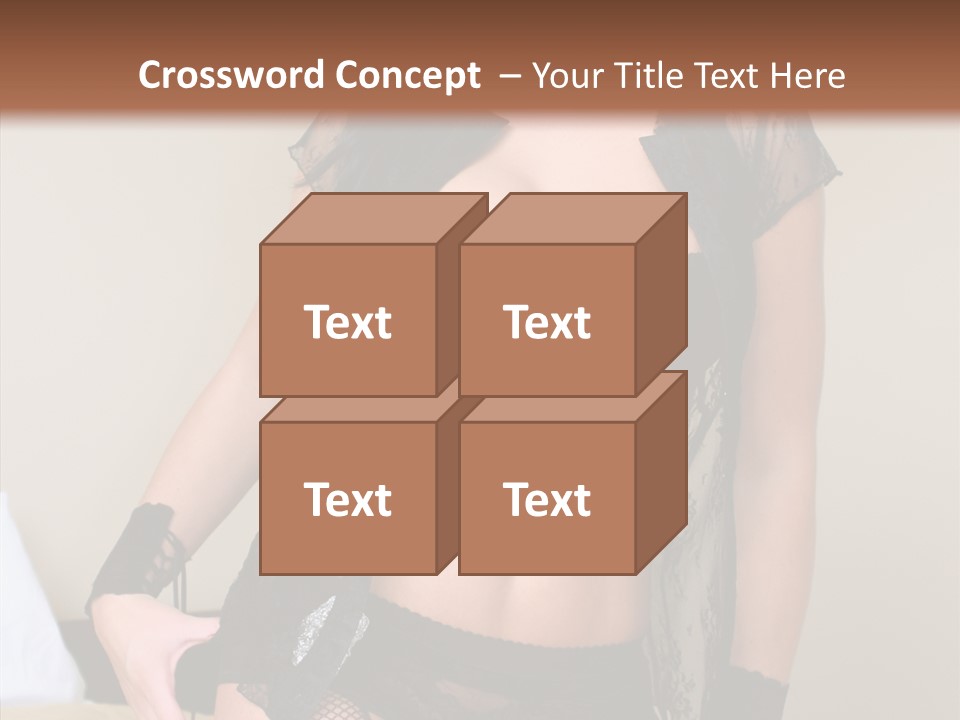 A Woman In Lingerie Posing On A Bed PowerPoint Template