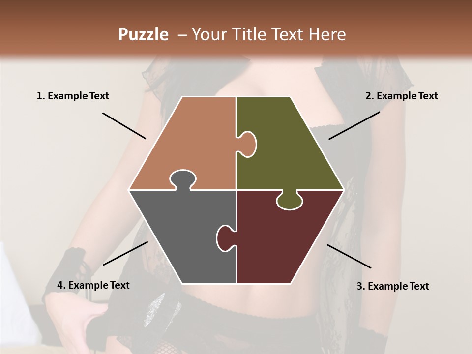 A Woman In Lingerie Posing On A Bed PowerPoint Template