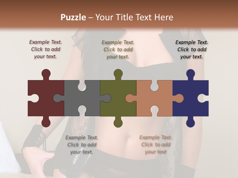 A Woman In Lingerie Posing On A Bed PowerPoint Template