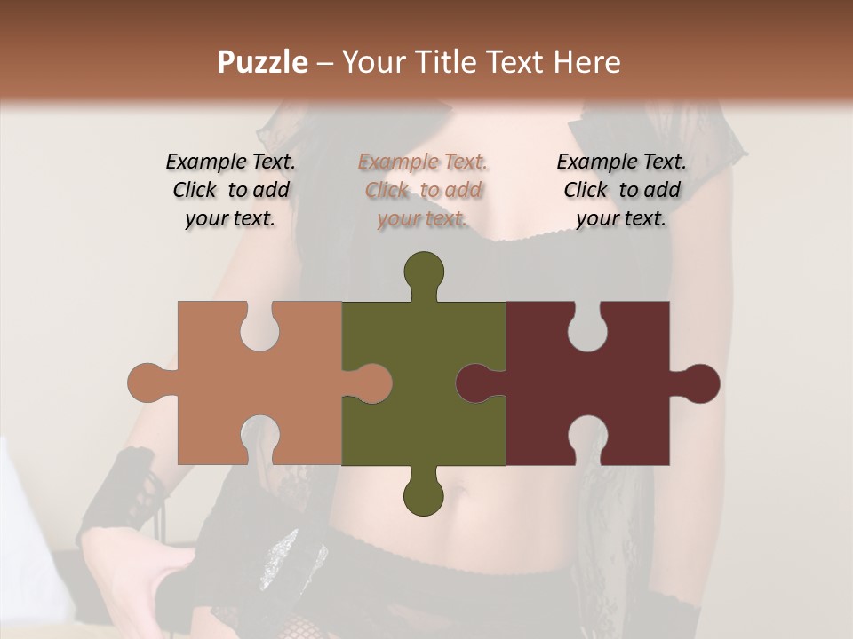 A Woman In Lingerie Posing On A Bed PowerPoint Template