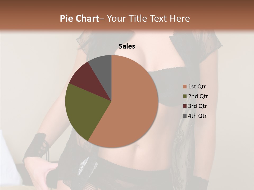 A Woman In Lingerie Posing On A Bed PowerPoint Template